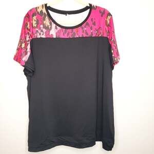 Simply Be Short Sleeve Animal Print Plus Size Top Size 16